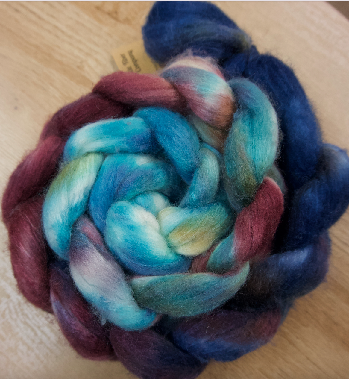 Hand Dyed Roving - Polwarth & Silk - 4oz braid (NY)