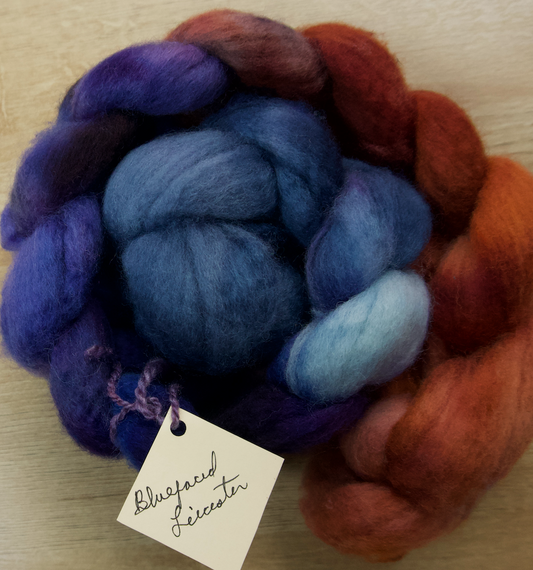 Hand Dyed Roving - 100% Wool - 4oz braid (NY)